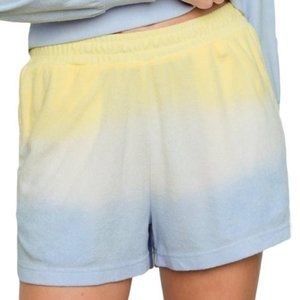 RAILS Jane Cotton Shorts Sky Blue Dip Dye White Yellow New With Tags